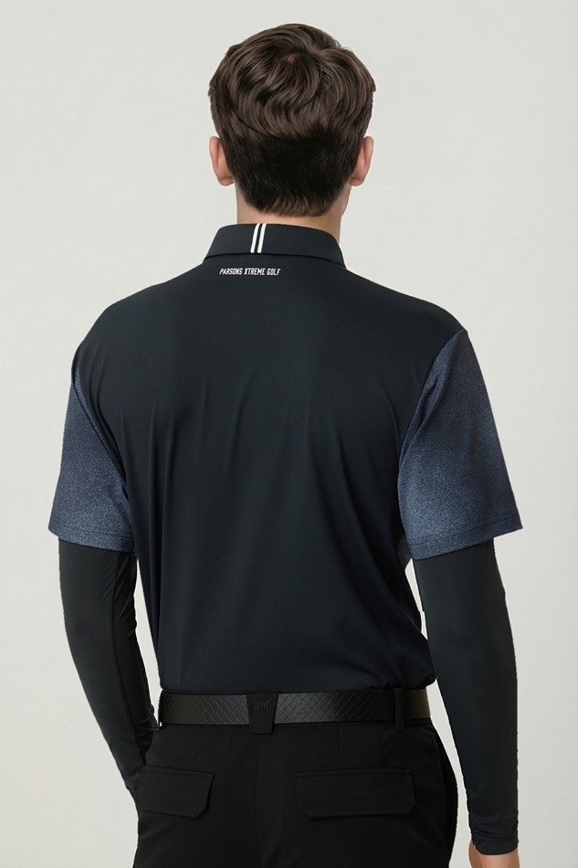 MEN COOL SLEEVE LAYERD COLLAR LONG SLEEVE