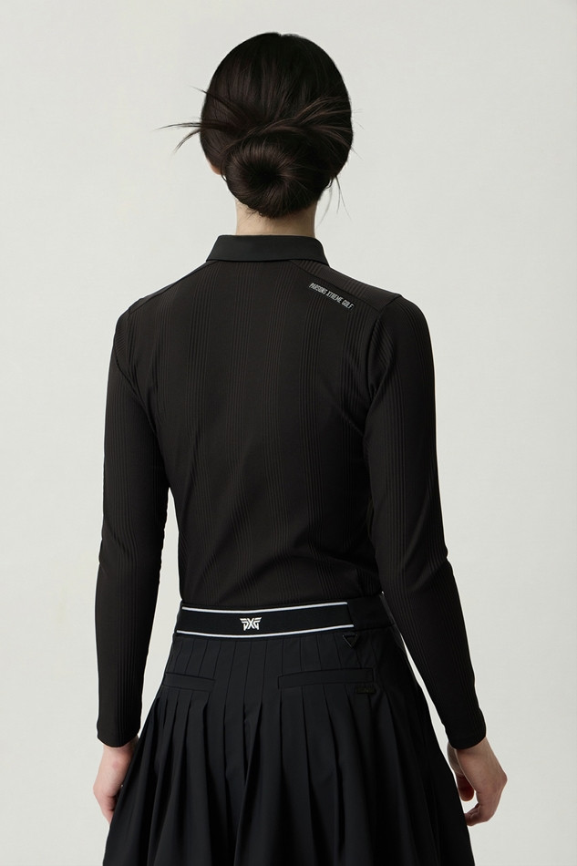 WOMEN BUTTON COLLAR LONG SLEEVE