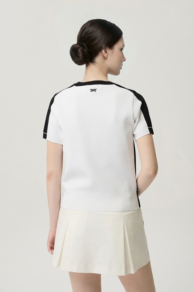 WOMEN SHORT SLEEVE ROUND NECK SWEATER
