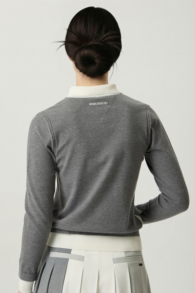 WOMEN FAKE LAYERED SWEATER