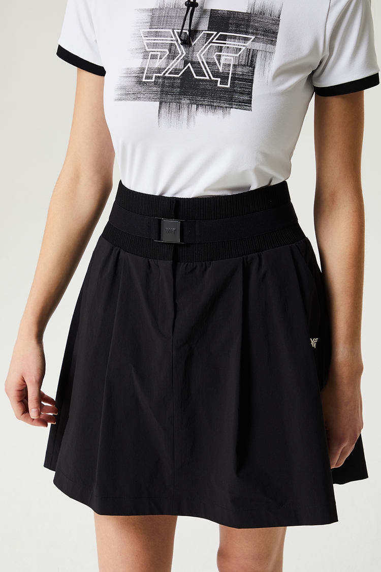 WOMEN SUMMER HIGH WAIST BELTED SKIRT