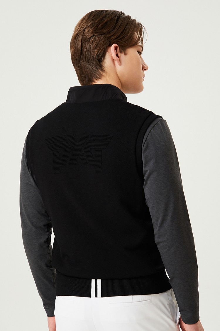 FULL ZIP-UP HYBRID KNIT VEST