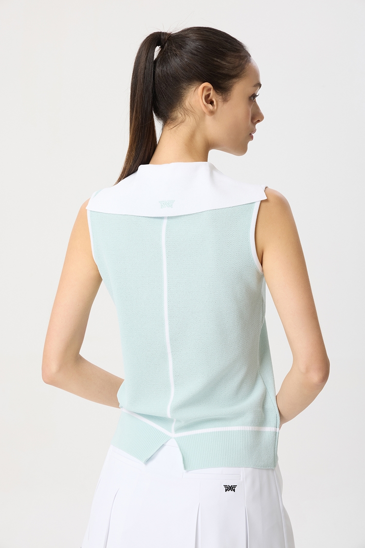 WOMENS SUMMER COLLARED KNIT VEST