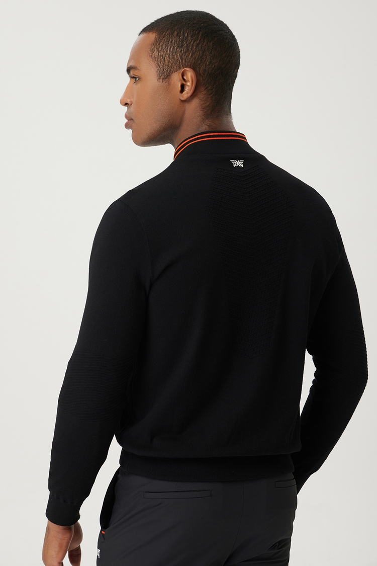HALF ZIP-UP HYBRID KNIT