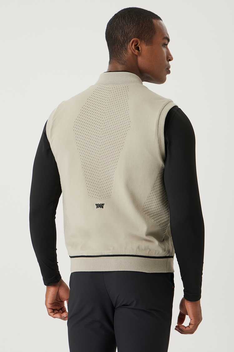 FULL ZIP-UP HYBRID KNIT VEST