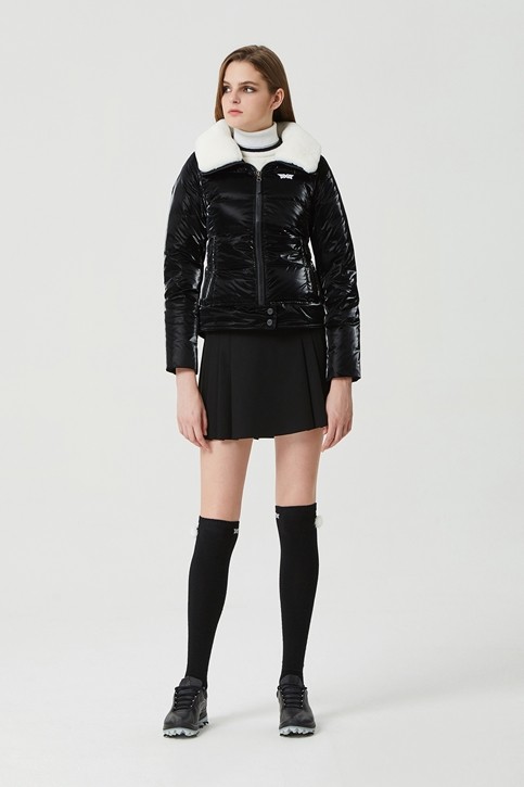 WOMEN WINTER FLEECE COLLAR DOWN JUMPER