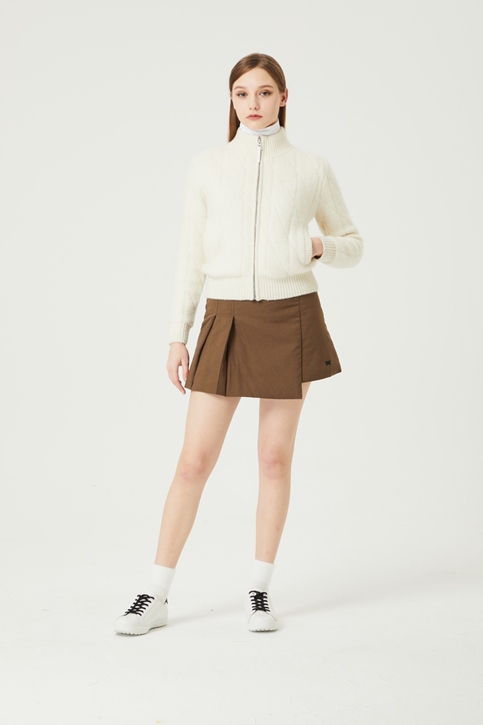 WOMEN WINTER FULL ZIP-UP KNIT CARDIGAN
