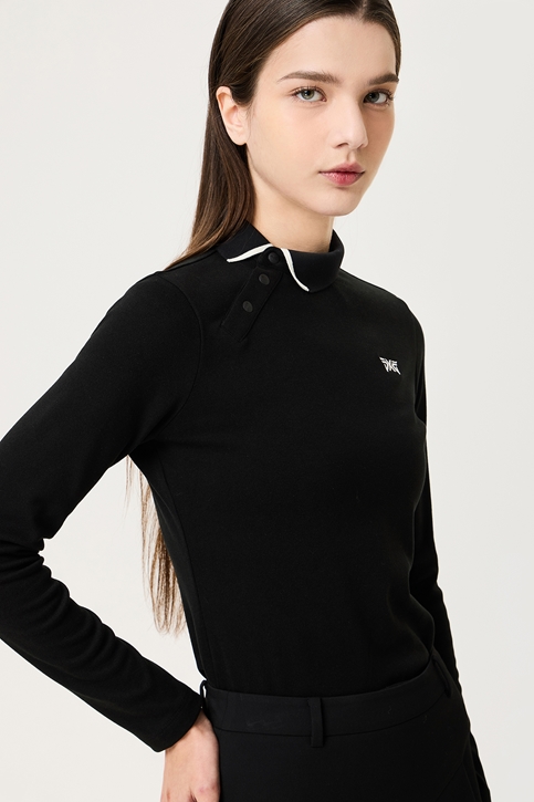 WOMEN WINTER SIDE COLLAR LS T-SHIRT