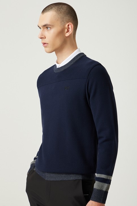 NEW TEXTURED ROUND NECK SWEATER