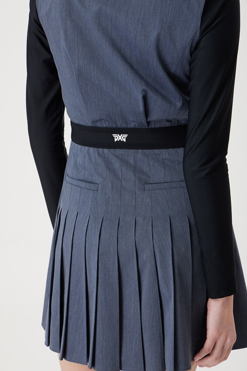 WOMEN WOVEN MIX LONG-SLEEVE ONE-PIECE