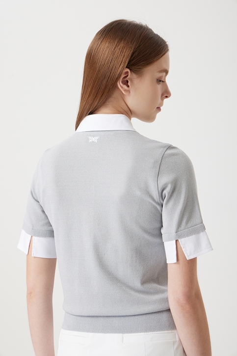 WOMENS COLLARED SHORT SLEEVE KNIT