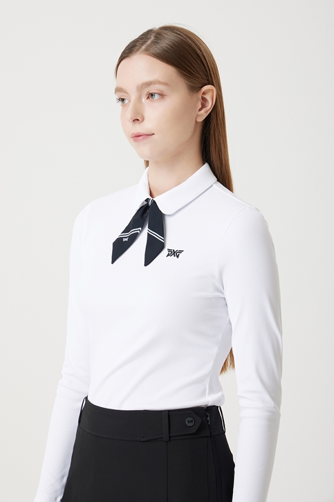 WOMEN SCARF COLLAR LONG-SLEEVE