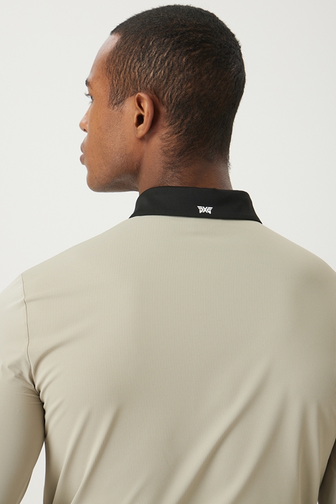 SUMMER COLOR BLOCKED COOL SLEEVE COLLAR LONG-SLEEVE