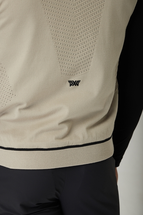 FULL ZIP-UP HYBRID KNIT VEST