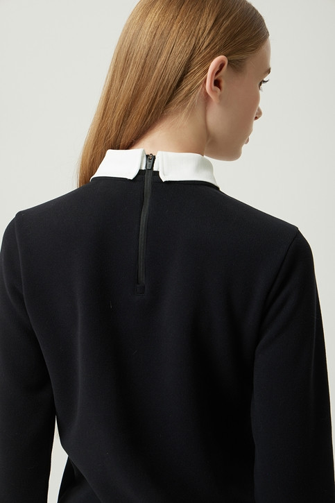 WOMEN WINTER BACK ZIP COLLAR LONG-SLEEVE