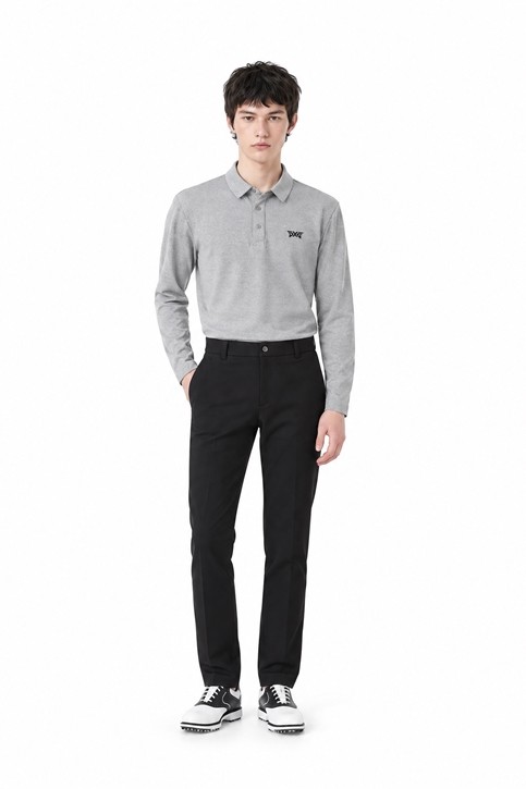 MEN ESSENTITAL BRUSHED COLLAR LONG SLEEVE PKFCM211112 M/GREY 상품 이미지 3