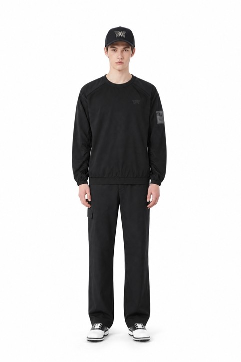 MEN GENO WOVEN HYBRID ROUND LONG SLEEVE PKFPM150821 BLACK 상품 이미지 3