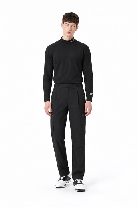 MEN POCKET POINT TAPERED FIT PANTS PKFPM510821 BLACK 상품 이미지 3