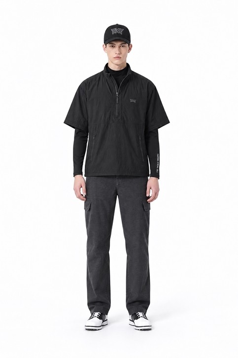 MEN PADDING SHORT-SLEEVED ANORAK JACKET PKFPM640921 BLACK 상품 이미지 3