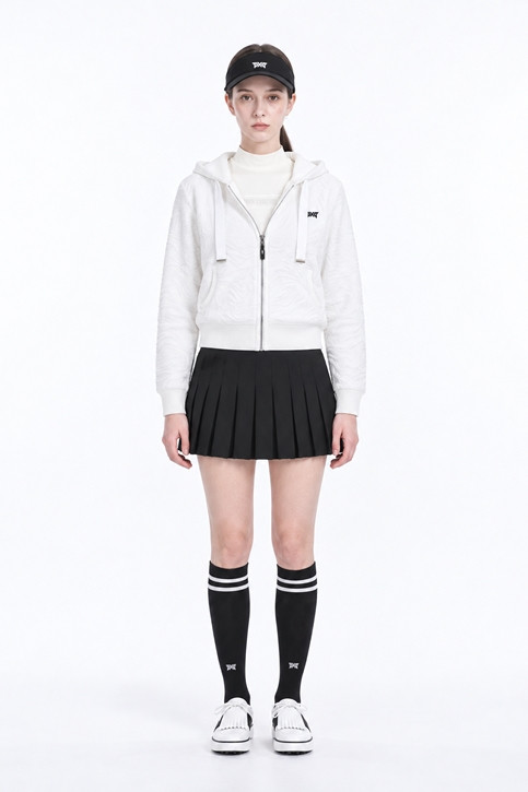 WOMEN DAMASCUS ZIP-UP CARDIGAN PKFPW430601 WHITE 상품 이미지 3