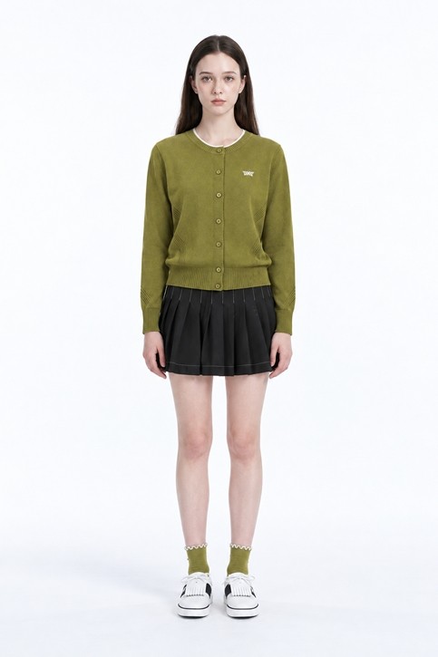 WOMEN PLEATED FLARE SKIRT PKFPW560221 BLACK 상품 이미지 3