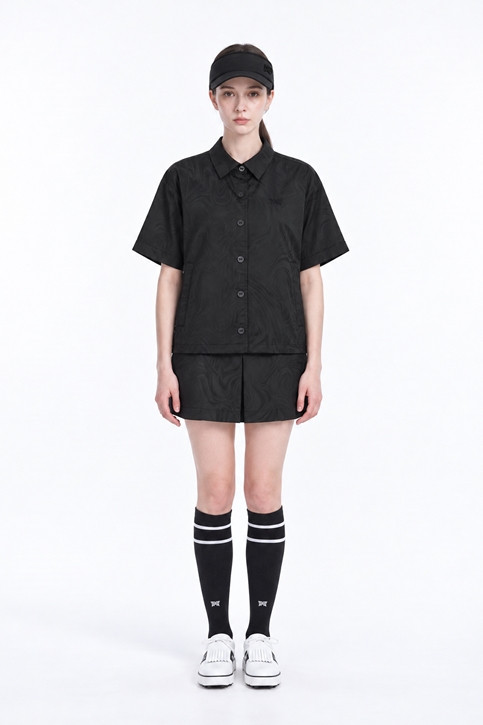 WOMEN DAMASCUS JQD SHORT-SLEEVE JACKET PKFPW610621 BLACK 상품 이미지 3