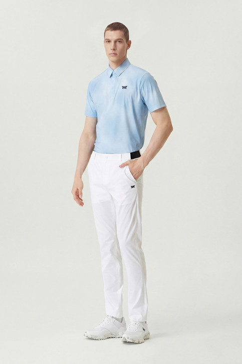 MEN GRADATION PATTERN COLLAR SHORT SLEEVE