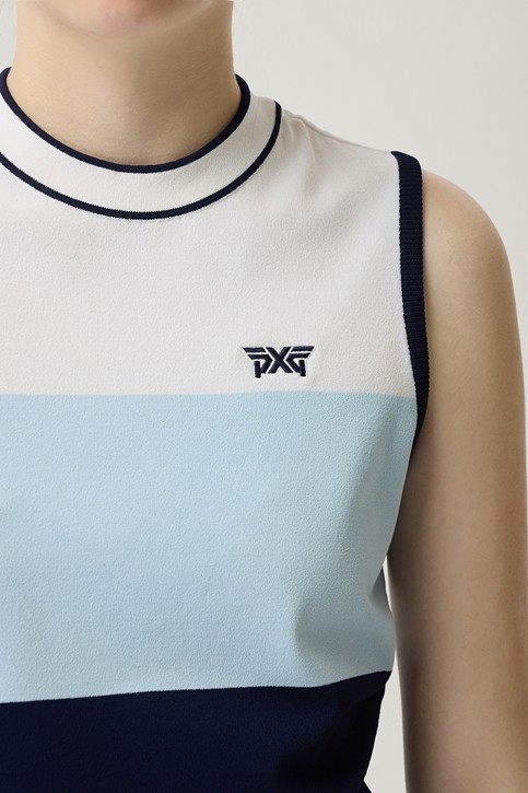WOMEN COLOR BLOCK KNIT SLEEVELESS