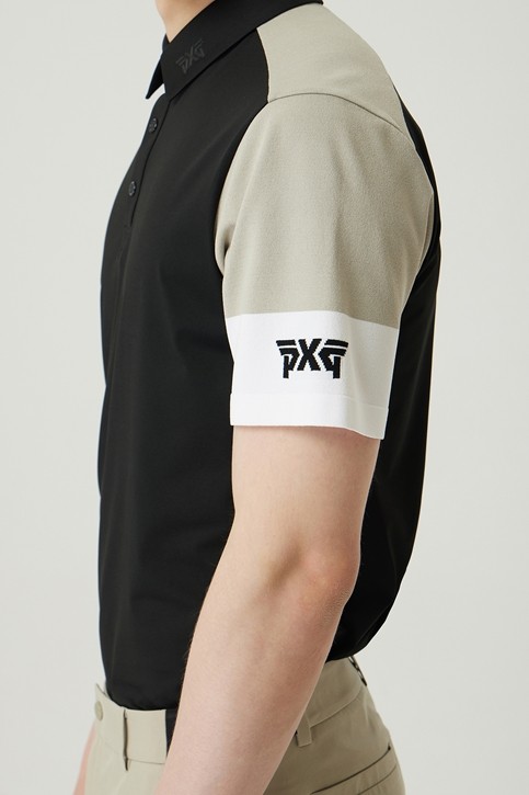 MEN KNIT-SLEEVE COLLAR SHORT SLEEVE