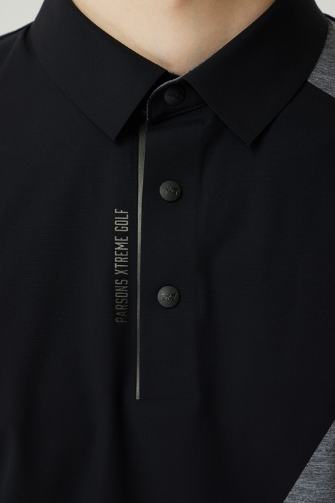 MEN COLOR BLOCKED COLLAR SHORT SLEEVE