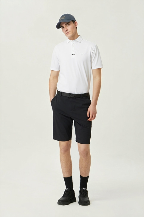 MEN NEW TEXTURED COLLAR SHORT SLEEVE