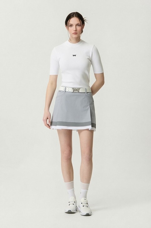 WOMEN SHORT SLEEVE MOCK NECK SWEATER