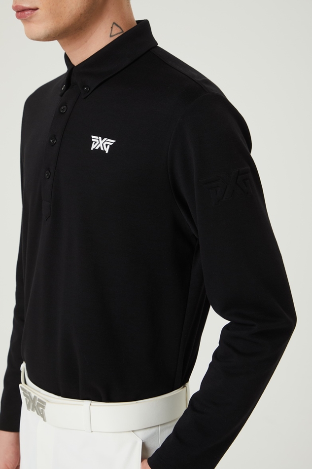 BUTTON DOWN COLLAR LS T-SHIRT