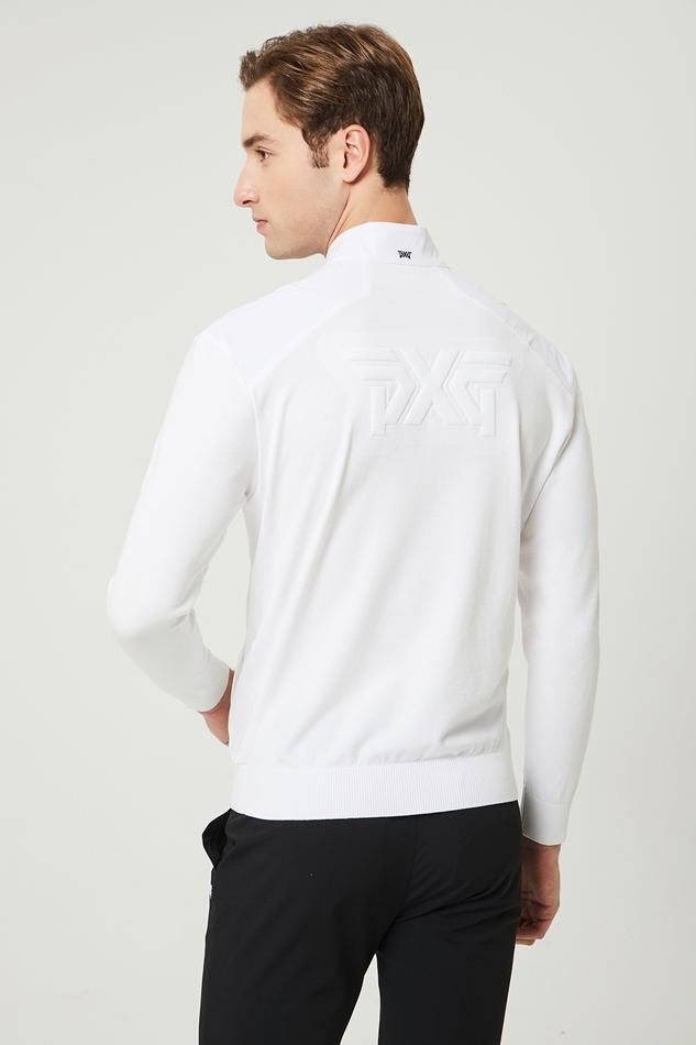 HALF ZIP-UP HYBRID KNIT