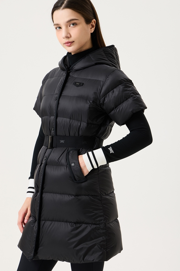 WOMEN WINTER SHORT SLEEVED LONG DOWN JACKET