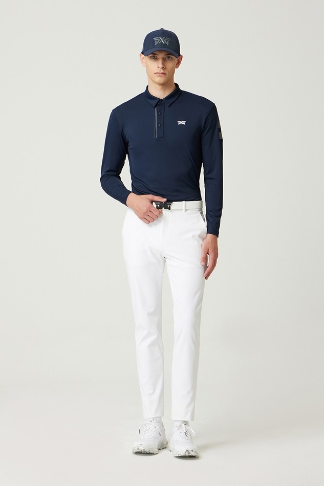 KNITTED POINT COLLAR LONG-SLEEVE