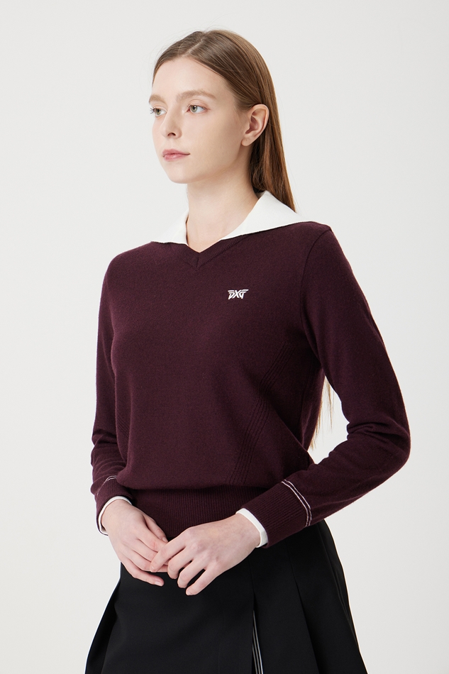 WOMEN COLOR POINT SWEATER