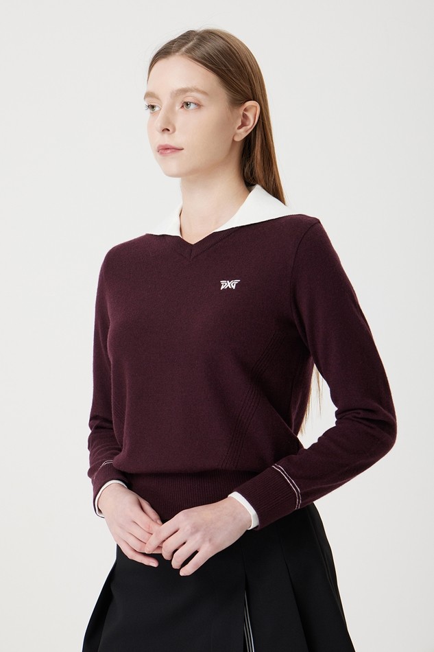 WOMEN COLOR POINT SWEATER