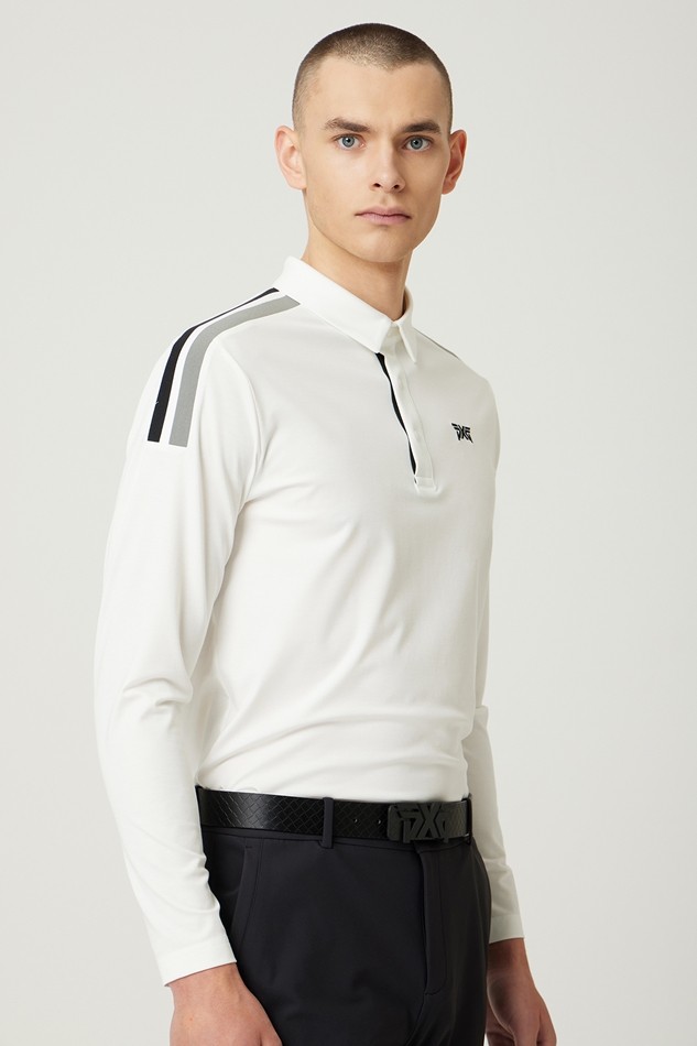 COLOR BLOCKED COLLAR LONG-SLEEVE