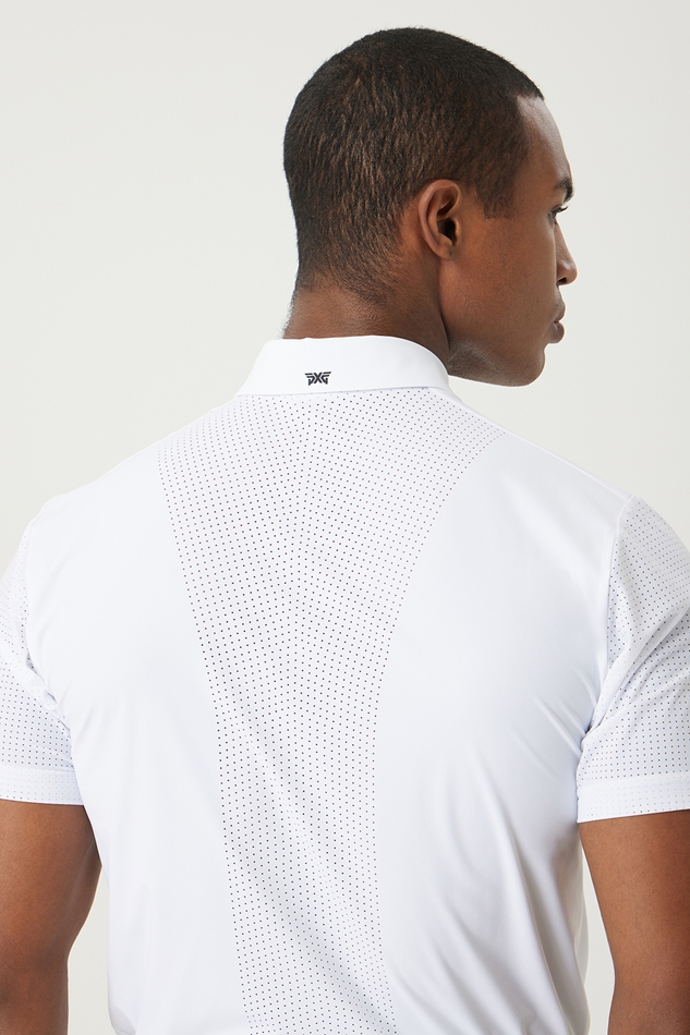 SUMMER ESSENTIAL PERFORATED COLLAR SHORT-SLEEVE