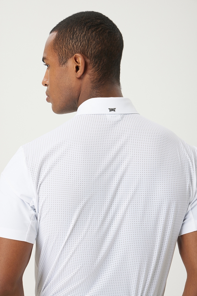 SUMMER ONE POINT PERFORATED COLLAR SHORT-SLEEVE