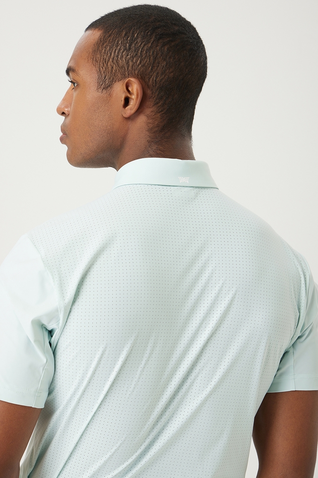SUMMER ONE POINT PERFORATED COLLAR SHORT-SLEEVE