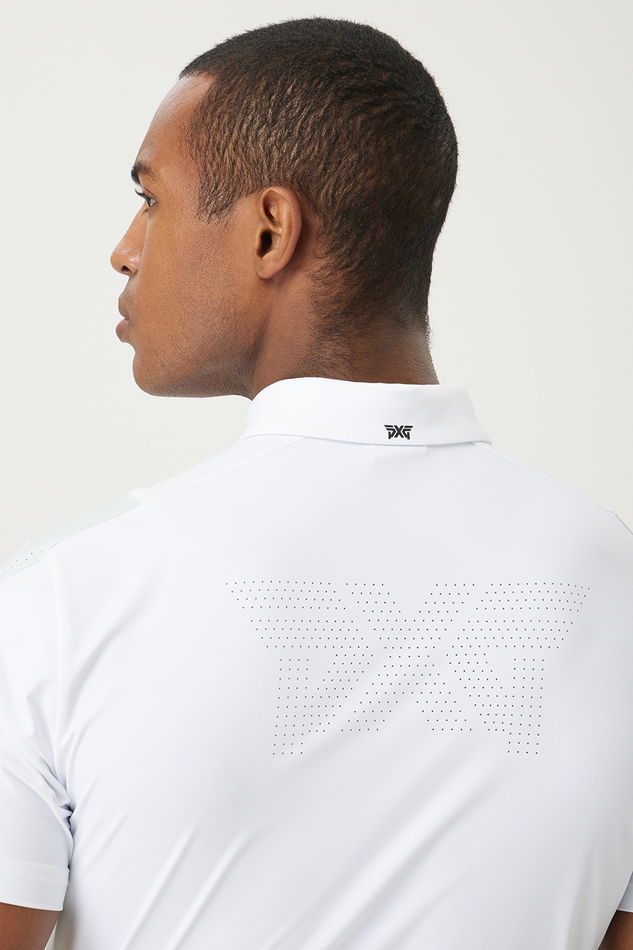 SUMMER COLOR POINT PERFORATED COLLAR SHORT-SLEEVE