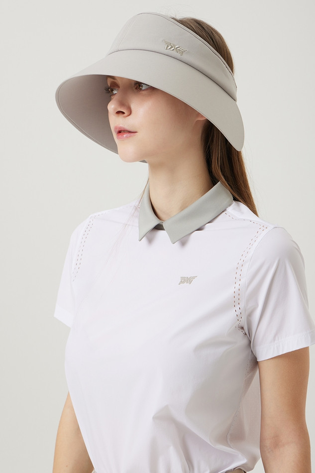 WOMENS SUMMER PERFORATED BACK ZIP SHORT-SLEEVE