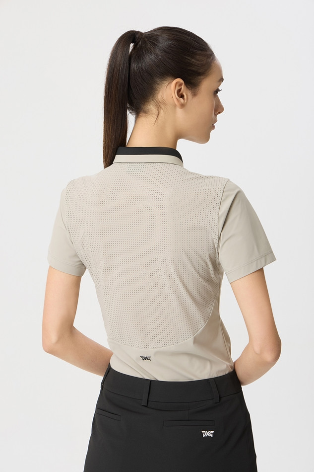 WOMENS SUMMER BASIC COLLARED SHORT-SLEEVE