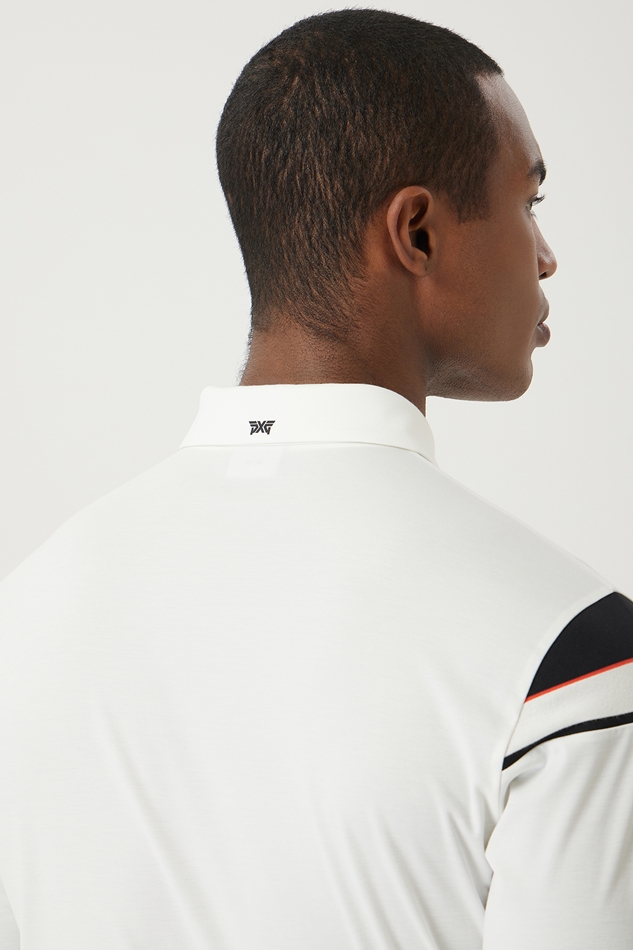 COLOR BLOCKED COLLAR LONG-SLEEVE