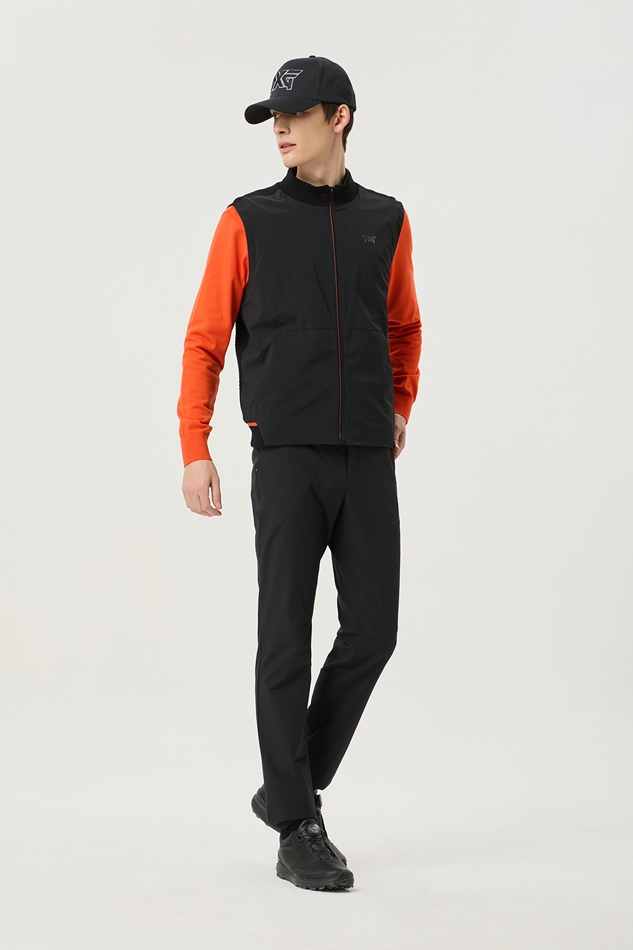 FULL ZIP-UP HYBRID KNIT VEST