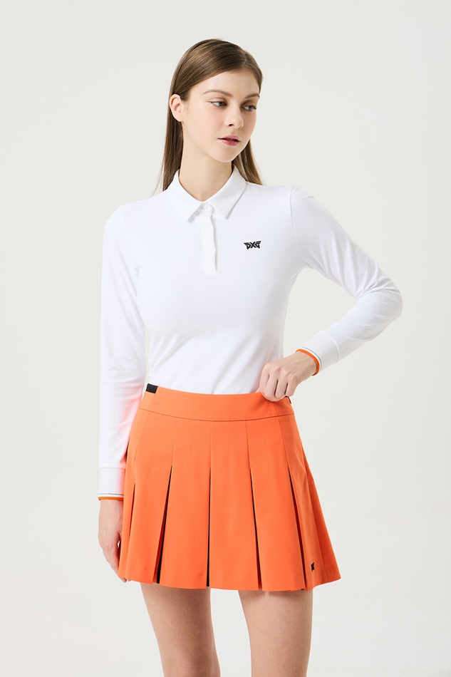 WOMENS BUTTON COLLAR LONG-SLEEVE