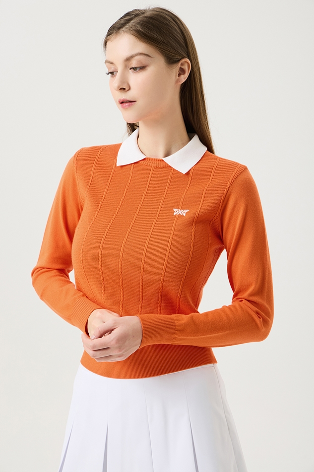 WOMENS PATTERN ROUND NECK SWEATER