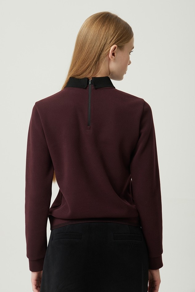 WOMEN WINTER BACK ZIP COLLAR LONG-SLEEVE